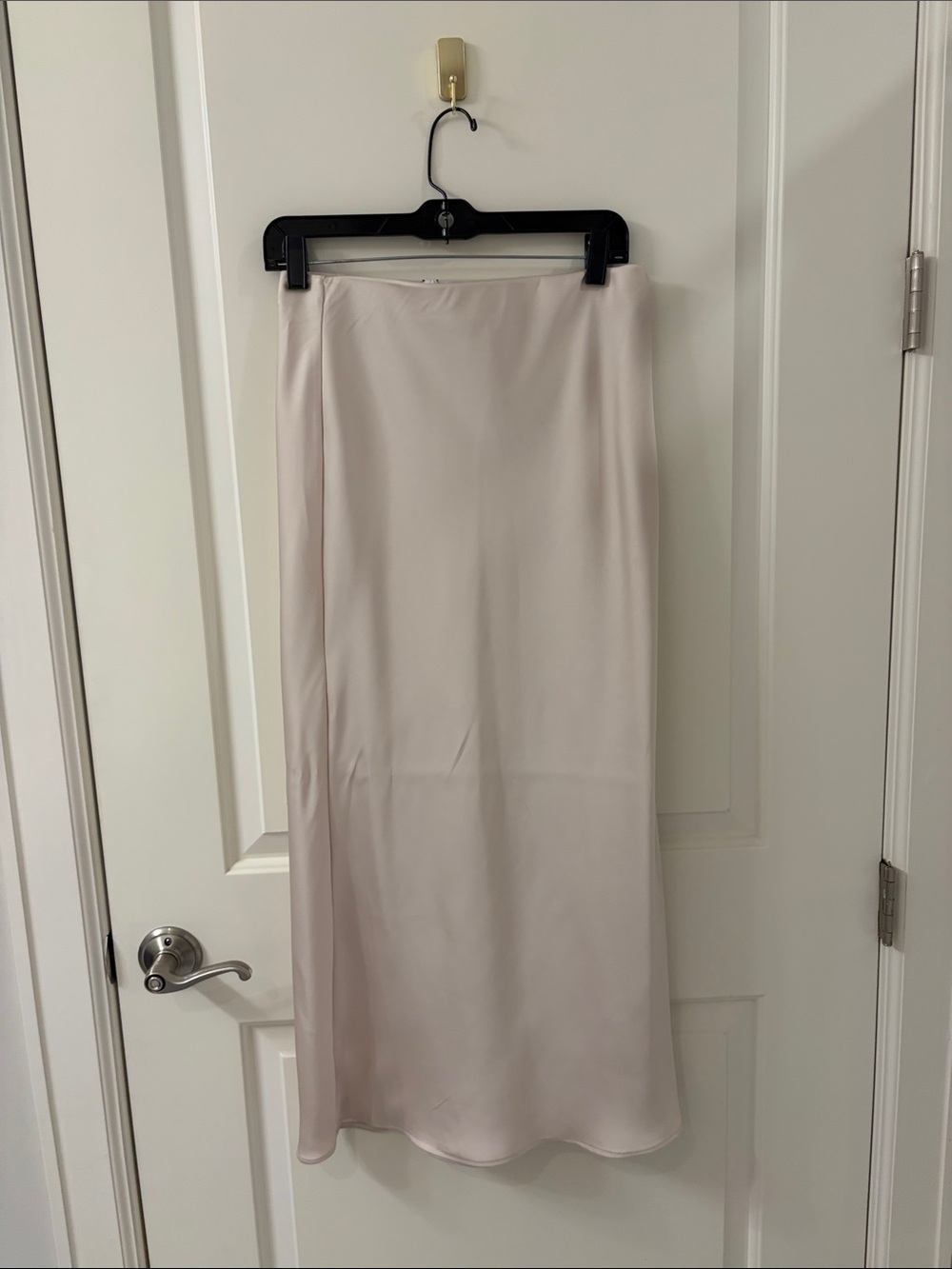 Garage Satin Maxi Slip Skirt in Light Blush